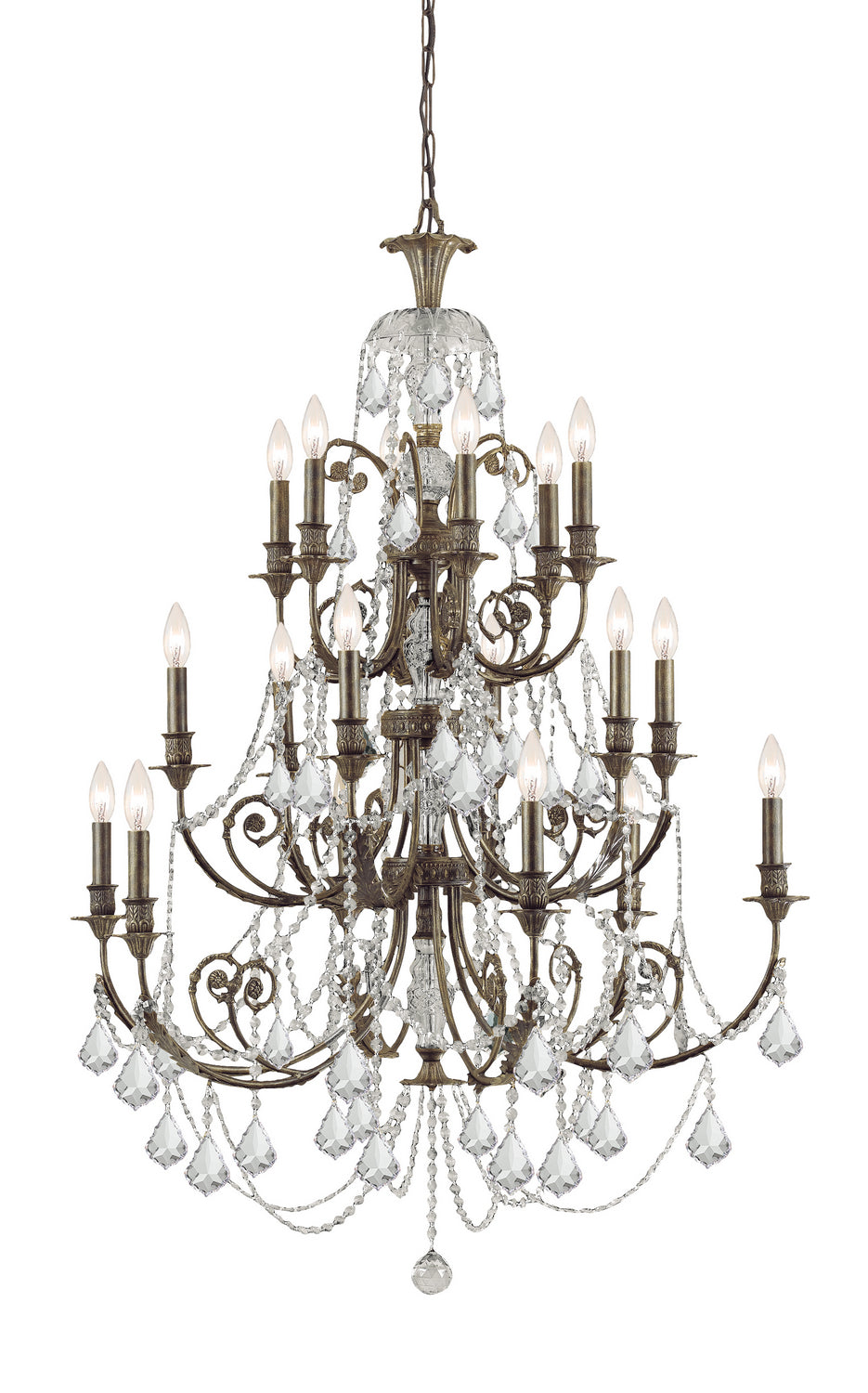 Crystorama - 18 Light Chandelier - Regis - English Bronze- Union Lighting Luminaires Decor
