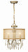 Crystorama - Three Light Mini Chandelier - Hampton - Antique Brass- Union Lighting Luminaires Decor