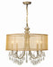 Crystorama - Five Light Chandelier - Hampton - Antique Brass- Union Lighting Luminaires Decor