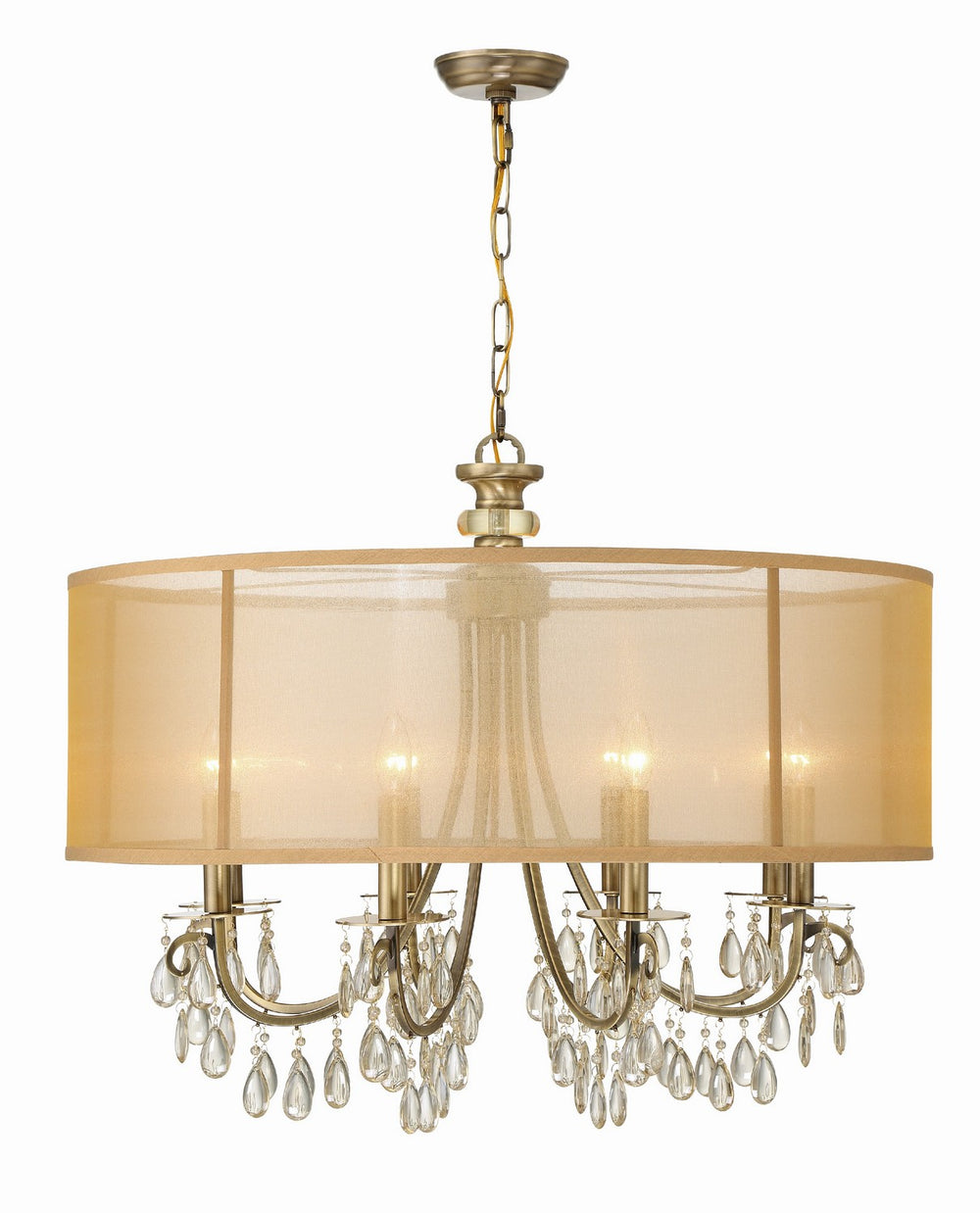 Crystorama - Eight Light Chandelier - Hampton - Antique Brass- Union Lighting Luminaires Decor