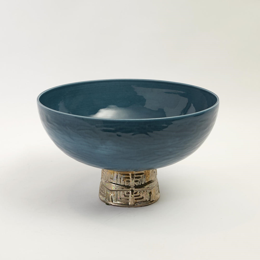Maze Compote Cobalt/Antique Gold