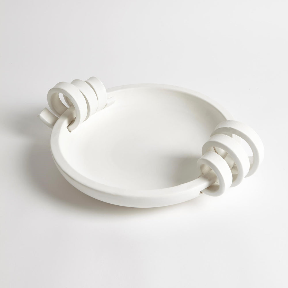 Ribbon Handle Compote Matte White