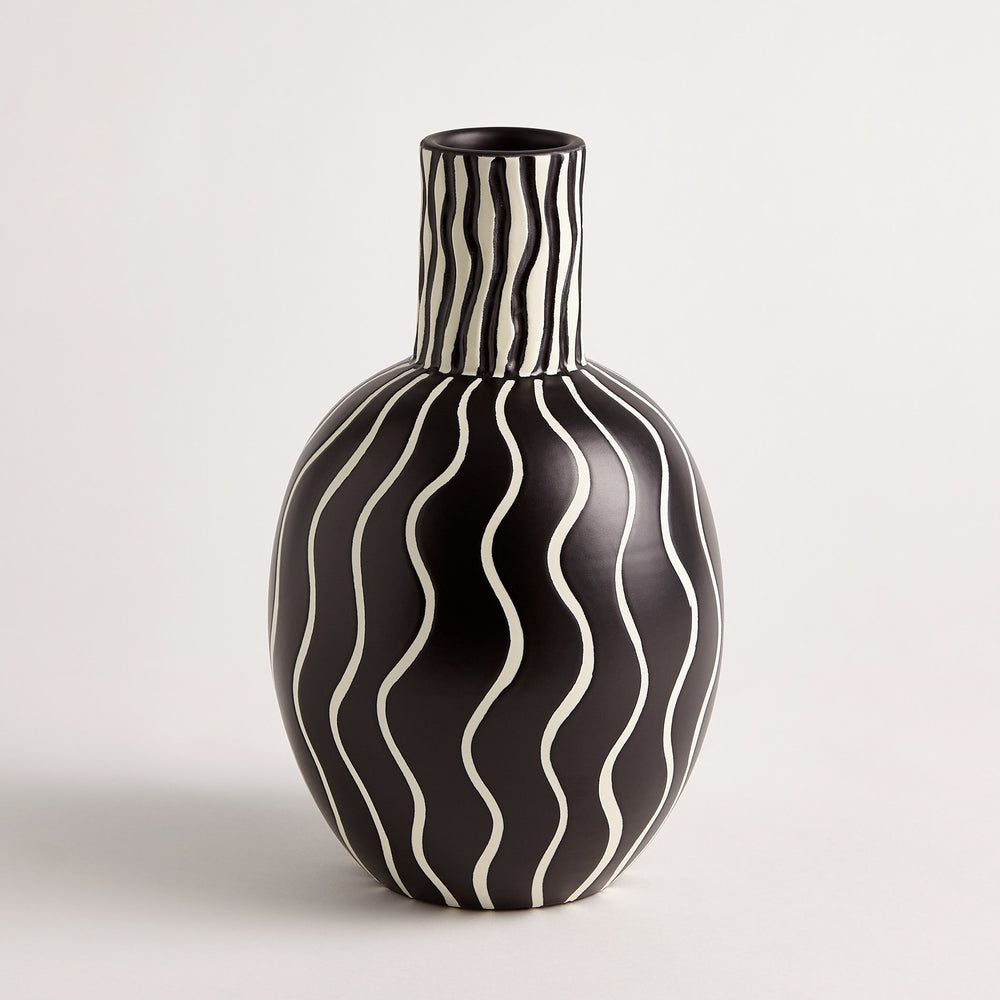 Graphic Gourd Vases Black/White