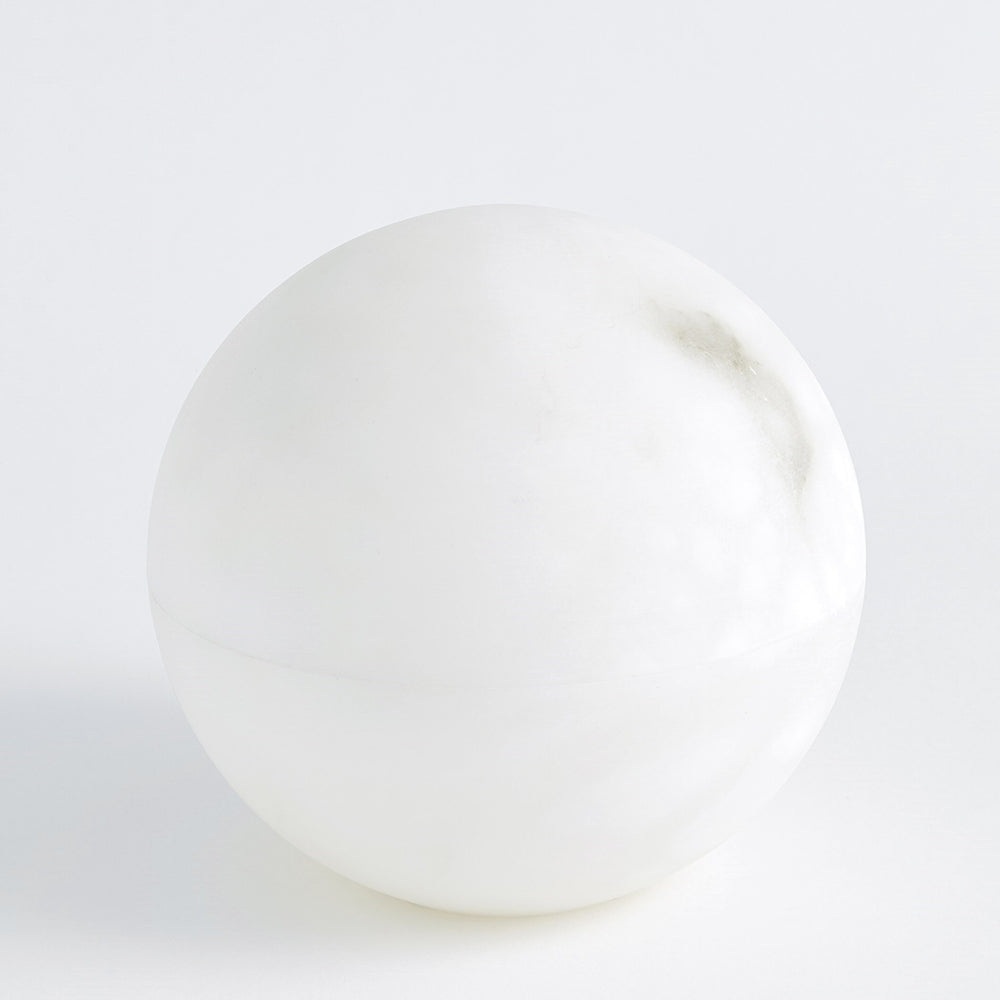 Boîtes de sphère d'albâtre blanc