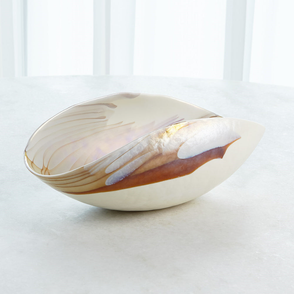 Ivory/Amber Oval Bowl