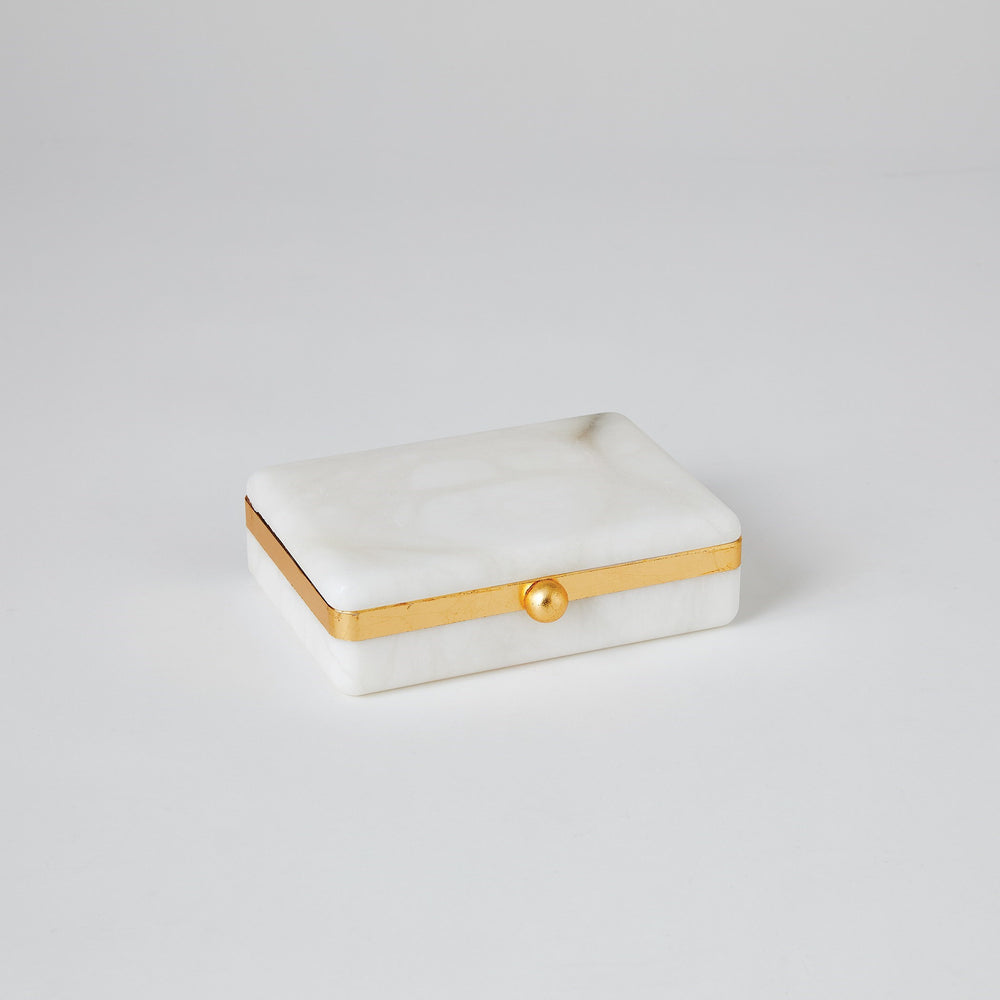 Gold Band Swivel Alabaster Boxes