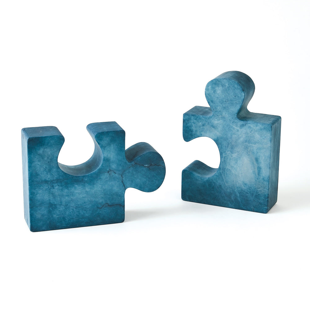 Alabaster Jigsaw Bookends Pair