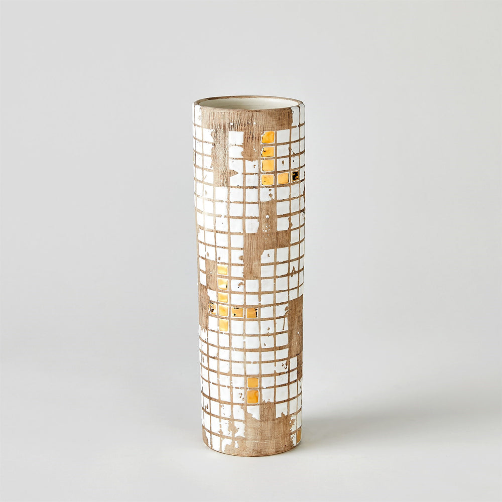 Vases en mosaïque dorée