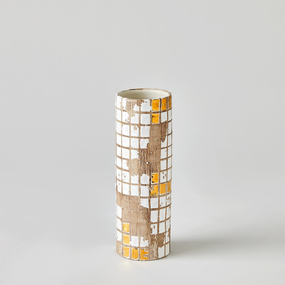Vases en mosaïque dorée