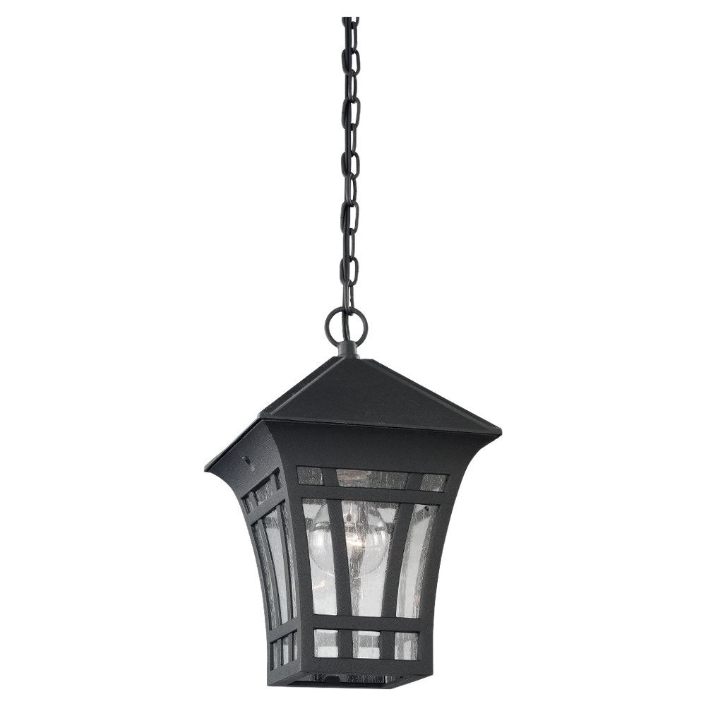 Generation Lighting Canada - One Light Outdoor Pendant - Herrington - Black- Union Lighting Luminaires Decor