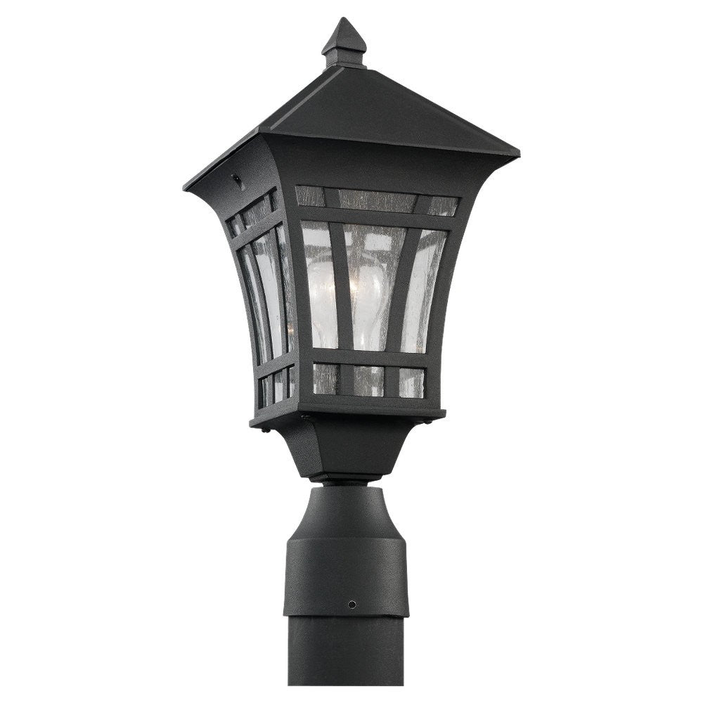 Generation Lighting Canada - One Light Outdoor Post Lantern - Herrington - Black- Union Lighting Luminaires Decor
