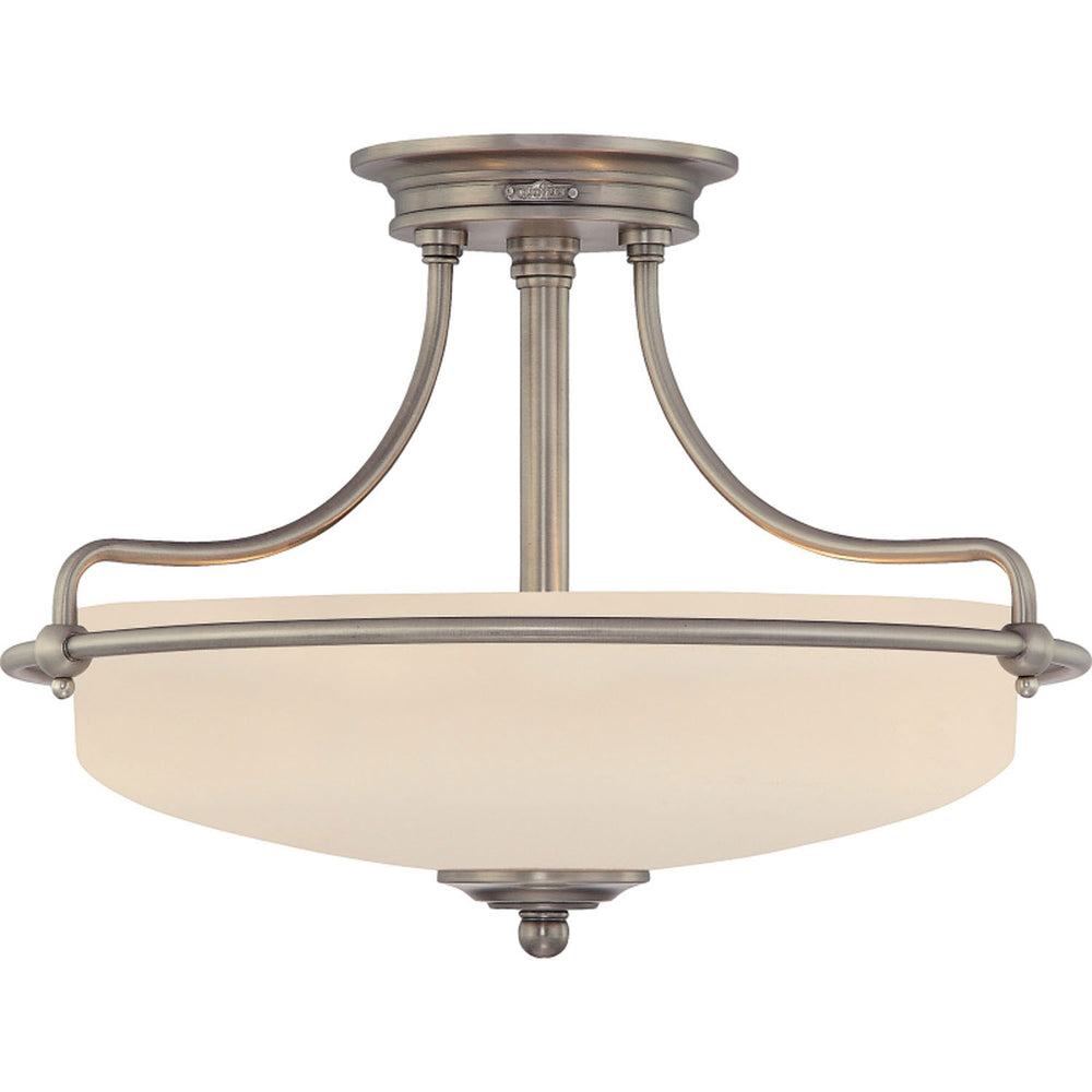 Quoizel - Three Light Semi-Flush Mount - Griffin - Antique Nickel- Union Lighting Luminaires Decor