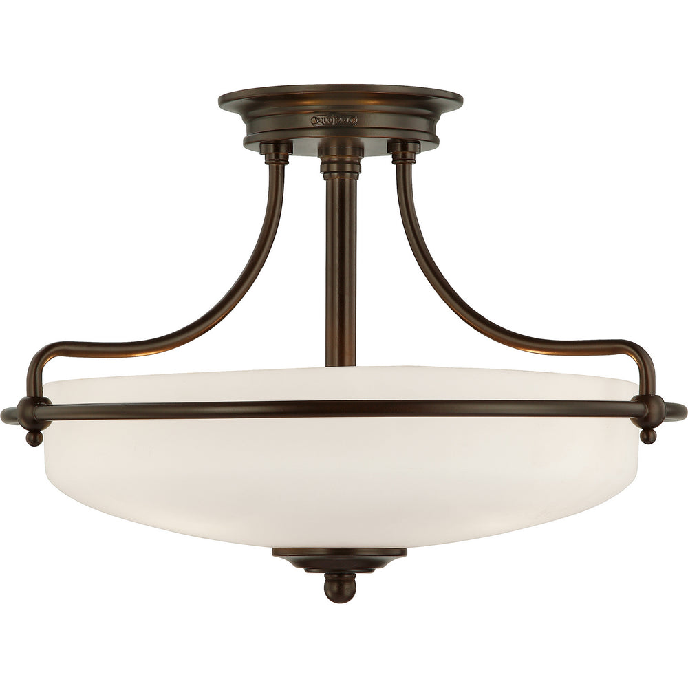 Quoizel - Three Light Semi-Flush Mount - Griffin - Palladian Bronze- Union Lighting Luminaires Decor