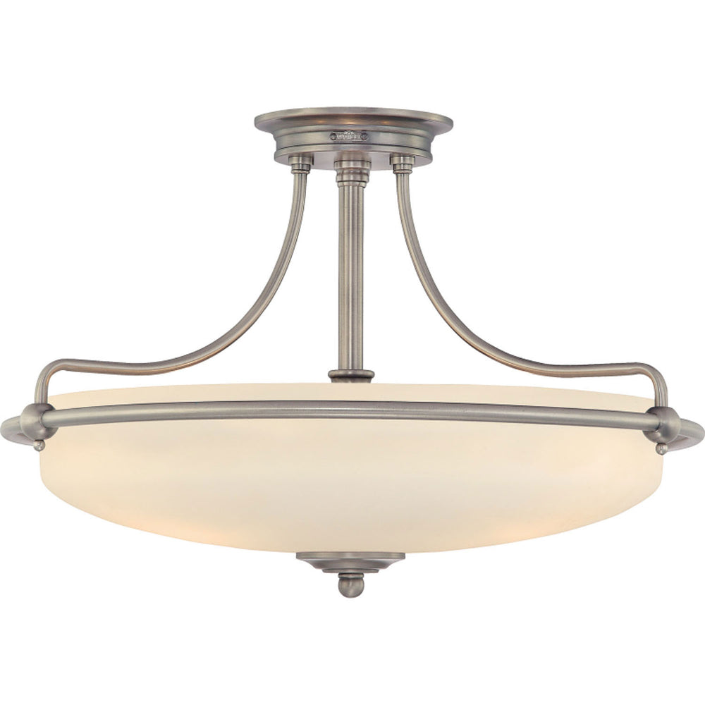 Quoizel - Four Light Semi-Flush Mount - Griffin - Antique Nickel- Union Lighting Luminaires Decor