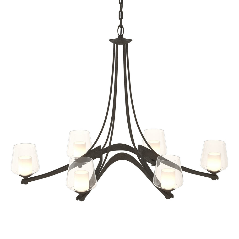 Hubbardton Forge - Six Light Chandelier - Ribbon - Dark Smoke- Union Lighting Luminaires Decor