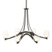 Hubbardton Forge - Six Light Chandelier - Ribbon - Dark Smoke- Union Lighting Luminaires Decor