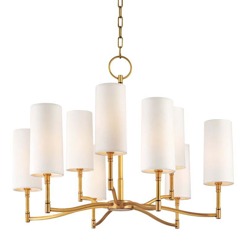 Hudson Valley Canada - Nine Light Chandelier - Dillon - Aged Brass- Union Lighting Luminaires Decor
