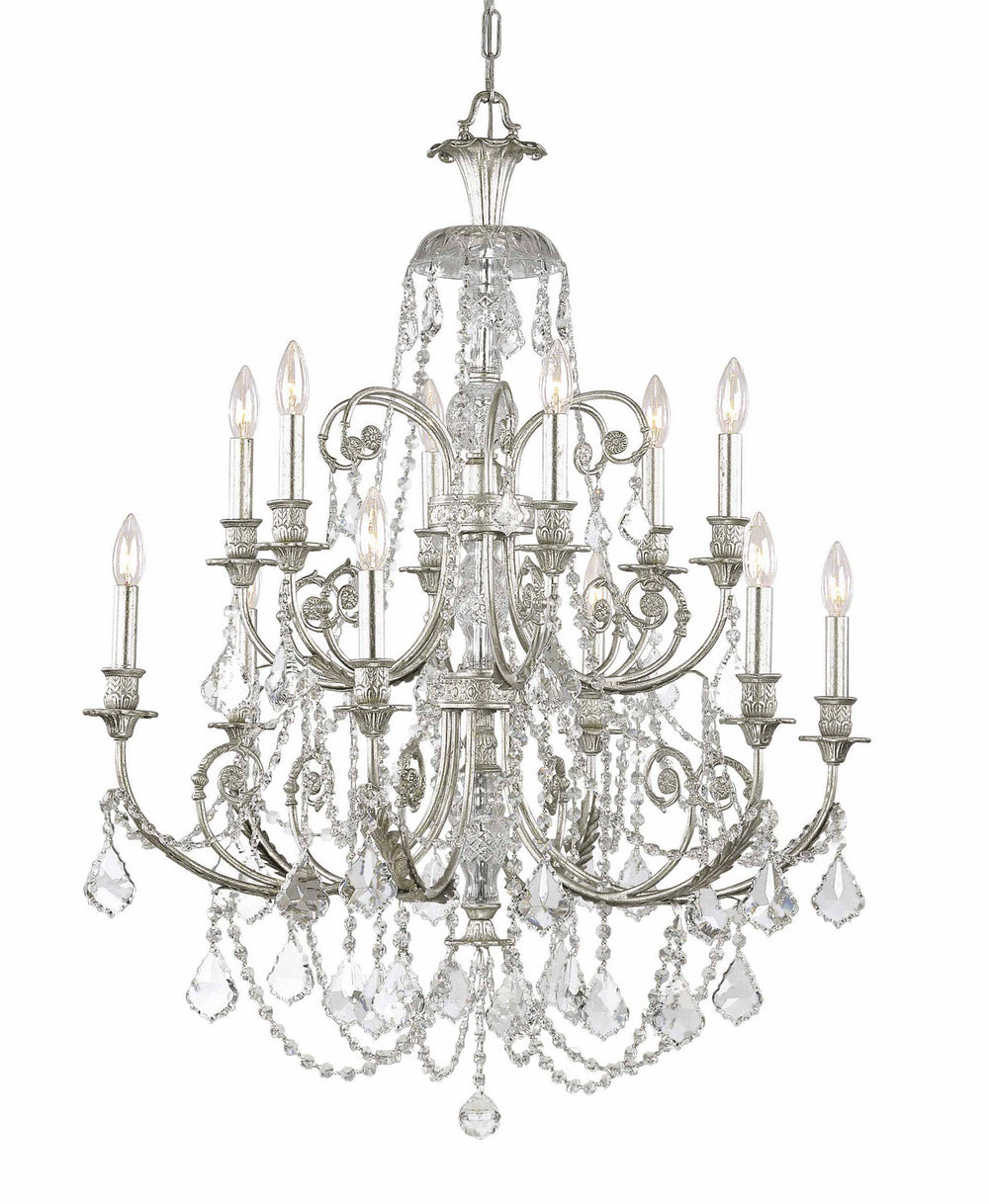 Crystorama - 12 Light Chandelier - Regis - Olde Silver- Union Lighting Luminaires Decor