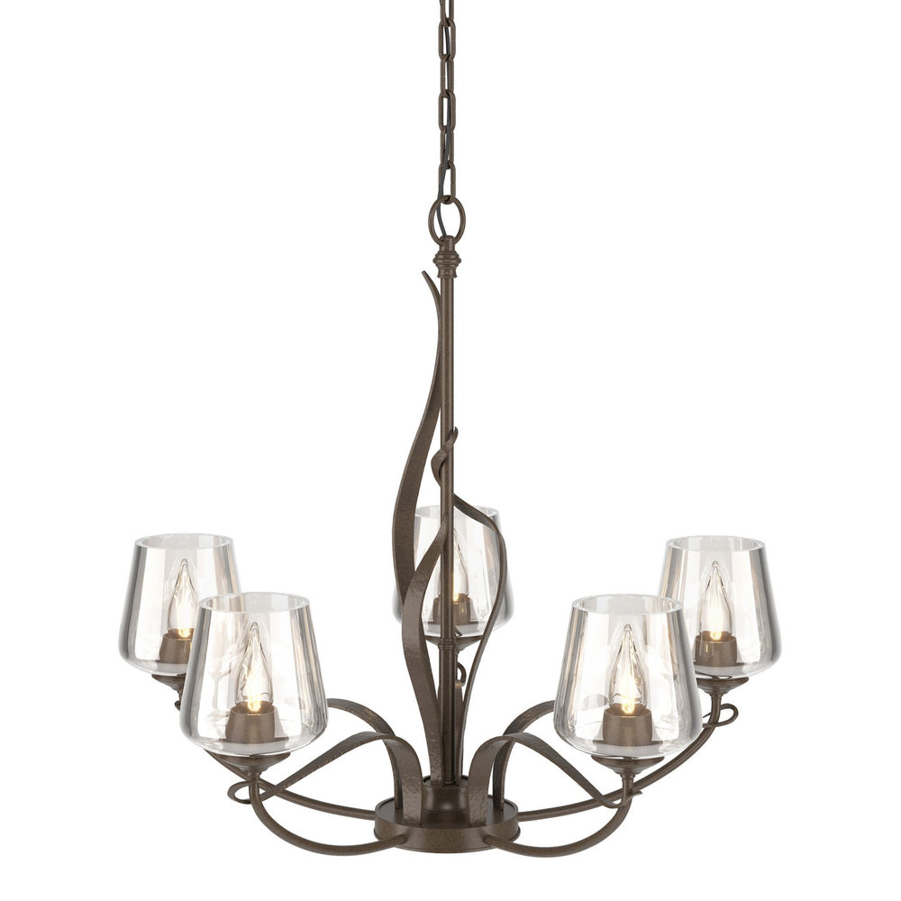 Hubbardton Forge - Five Light Chandelier - Flora - Bronze- Union Lighting Luminaires Decor
