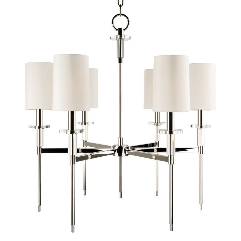 Hudson Valley Canada - Six Light Chandelier - Amherst - Polished Nickel- Union Lighting Luminaires Decor