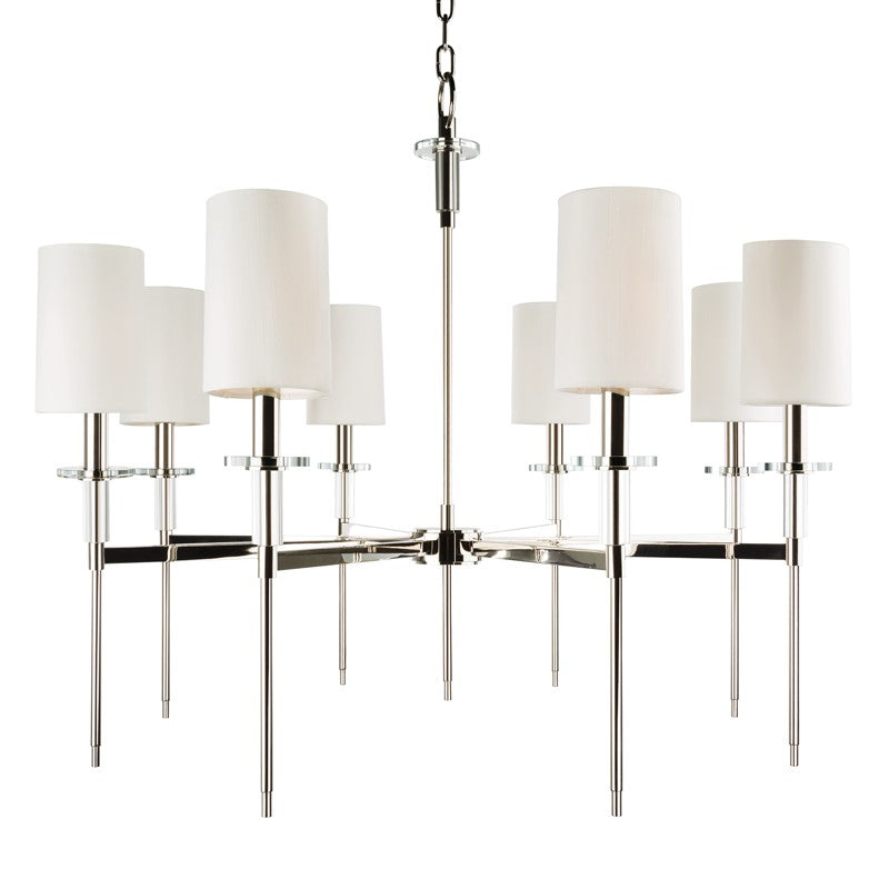 Hudson Valley Canada - Eight Light Chandelier - Amherst - Polished Nickel- Union Lighting Luminaires Decor
