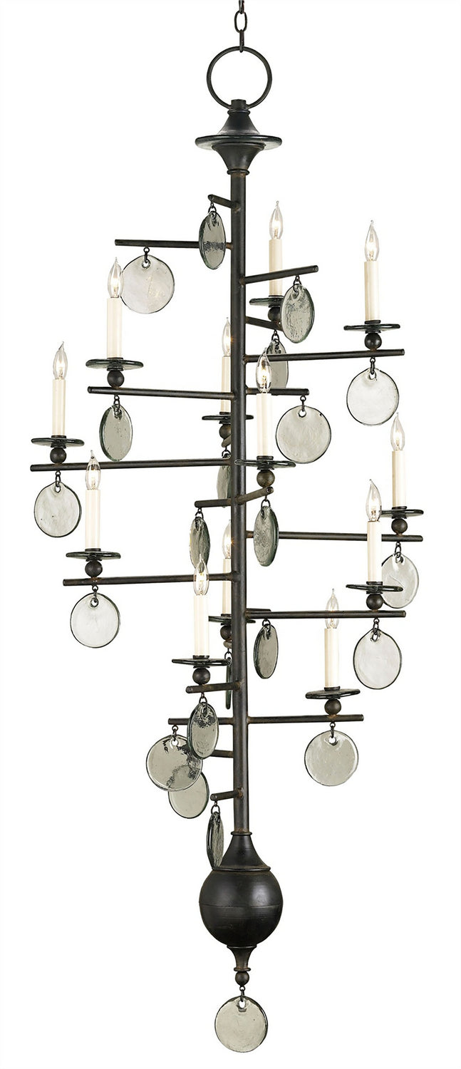 Currey and Company - 12 Light Chandelier - Sethos Collection - Old Iron- Union Lighting Luminaires Decor