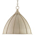 Currey and Company - One Light Pendant - Fenchurch Cream Pendant - Oyster Cream/Silver Leaf- Union Lighting Luminaires Decor