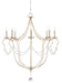 Currey and Company - Eight Light Chandelier - Crystal Lights Collection - Silver Leaf- Union Lighting Luminaires Decor