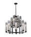 Generation Lighting Canada - 12 Light Chandelier - Ethan - Antique Forged Iron / Brushed Steel- Union Lighting Luminaires Decor
