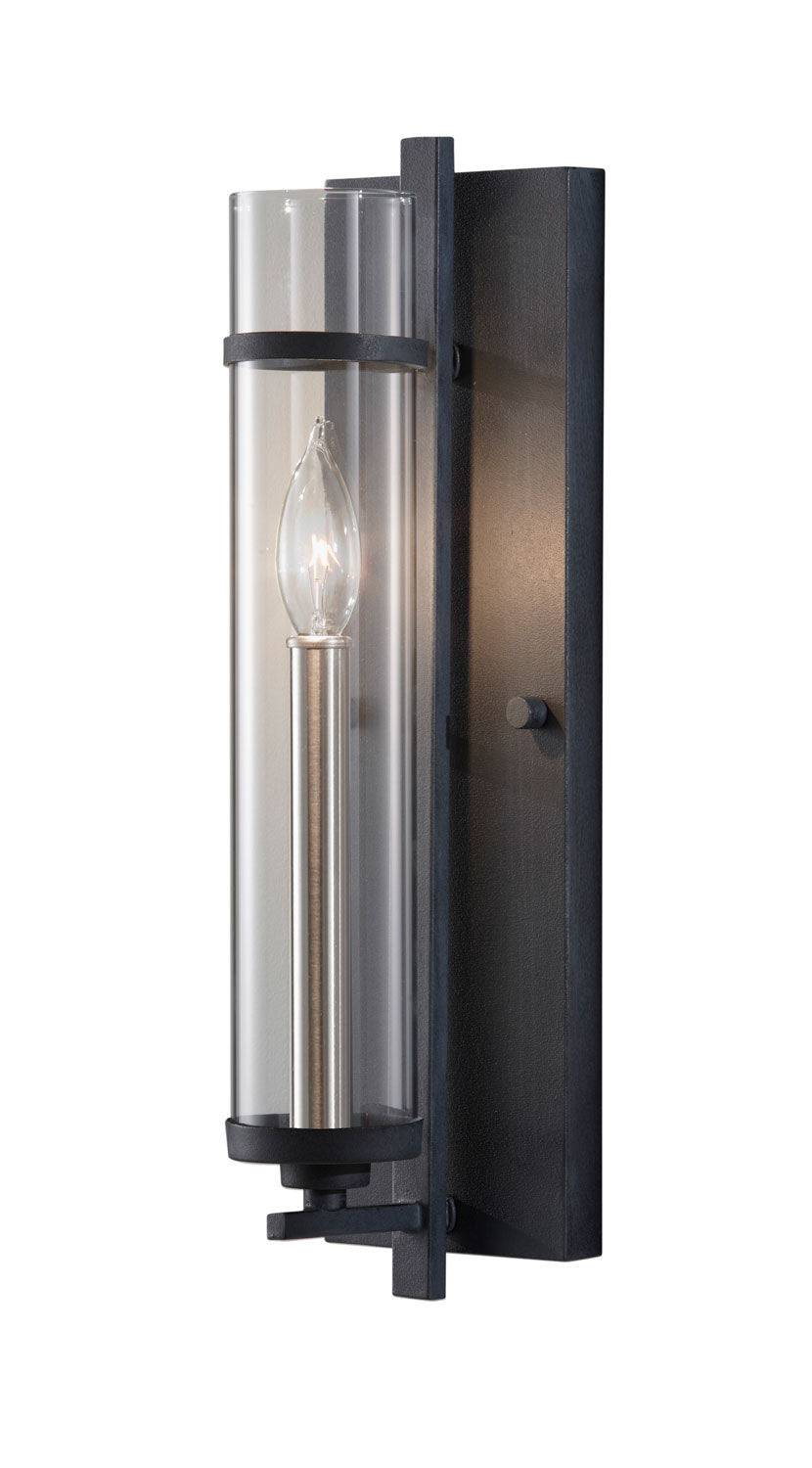 Generation Lighting Canada - One Light Wall Sconce - Ethan - Antique Forged Iron / Brushed Steel- Union Lighting Luminaires Decor