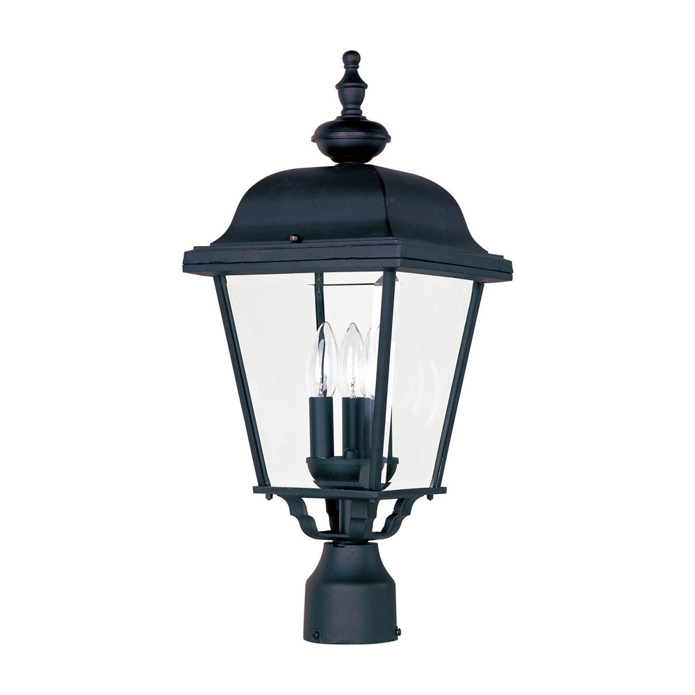 Maxim - Three Light Outdoor Pole/Post Lantern - Builder Cast - Black- Union Lighting Luminaires Decor