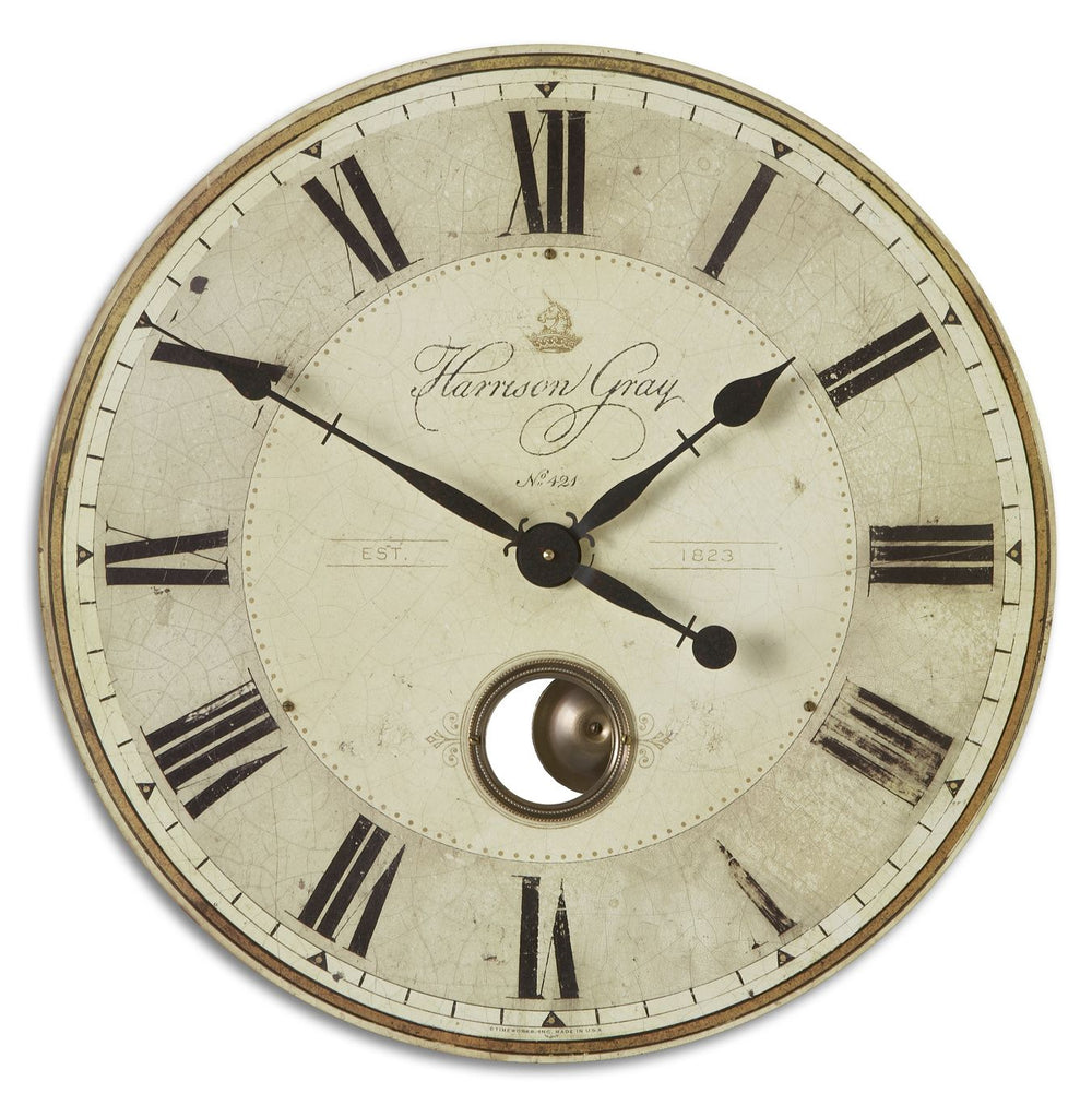 Uttermost - Wall Clock - Harrison Gray - Brass- Union Lighting Luminaires Decor