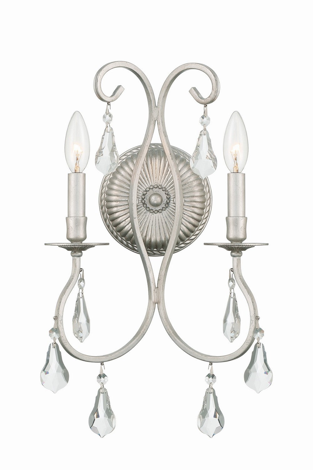 Crystorama - Two Light Wall Sconce - Ashton - Olde Silver- Union Lighting Luminaires Decor