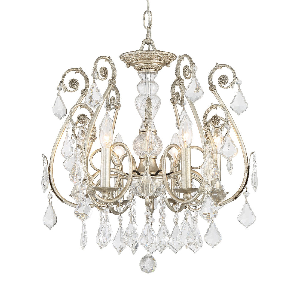 Crystorama - Six Light Chandelier - Regis - Olde Silver- Union Lighting Luminaires Decor