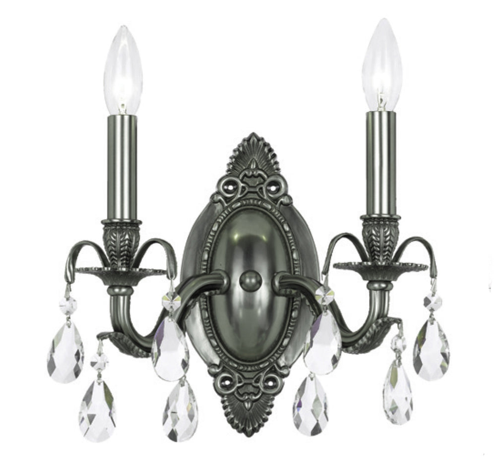 Crystorama - Two Light Wall Sconce - Dawson - Pewter- Union Lighting Luminaires Decor