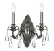 Crystorama - Two Light Wall Sconce - Dawson - Pewter- Union Lighting Luminaires Decor