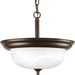 Progress Canada - Two Light Semi-Flush Mount - Dome Glass - Alabaster - Antique Bronze- Union Lighting Luminaires Decor