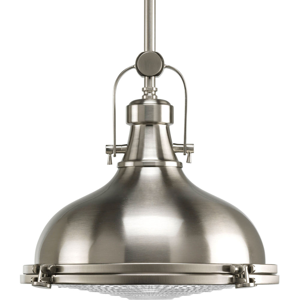 Progress Canada - One Light Pendant - Fresnel Pendant - Brushed Nickel- Union Lighting Luminaires Decor