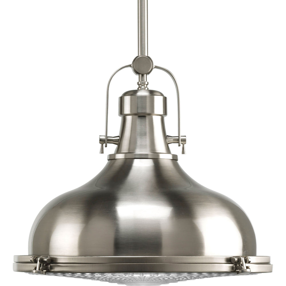 Progress Canada - One Light Pendant - Fresnel Pendant - Brushed Nickel- Union Lighting Luminaires Decor