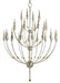 Currey and Company - 28 Light Chandelier - Paradox Silver Chandelier - Silver Granello/Gold Leaf- Union Lighting Luminaires Decor