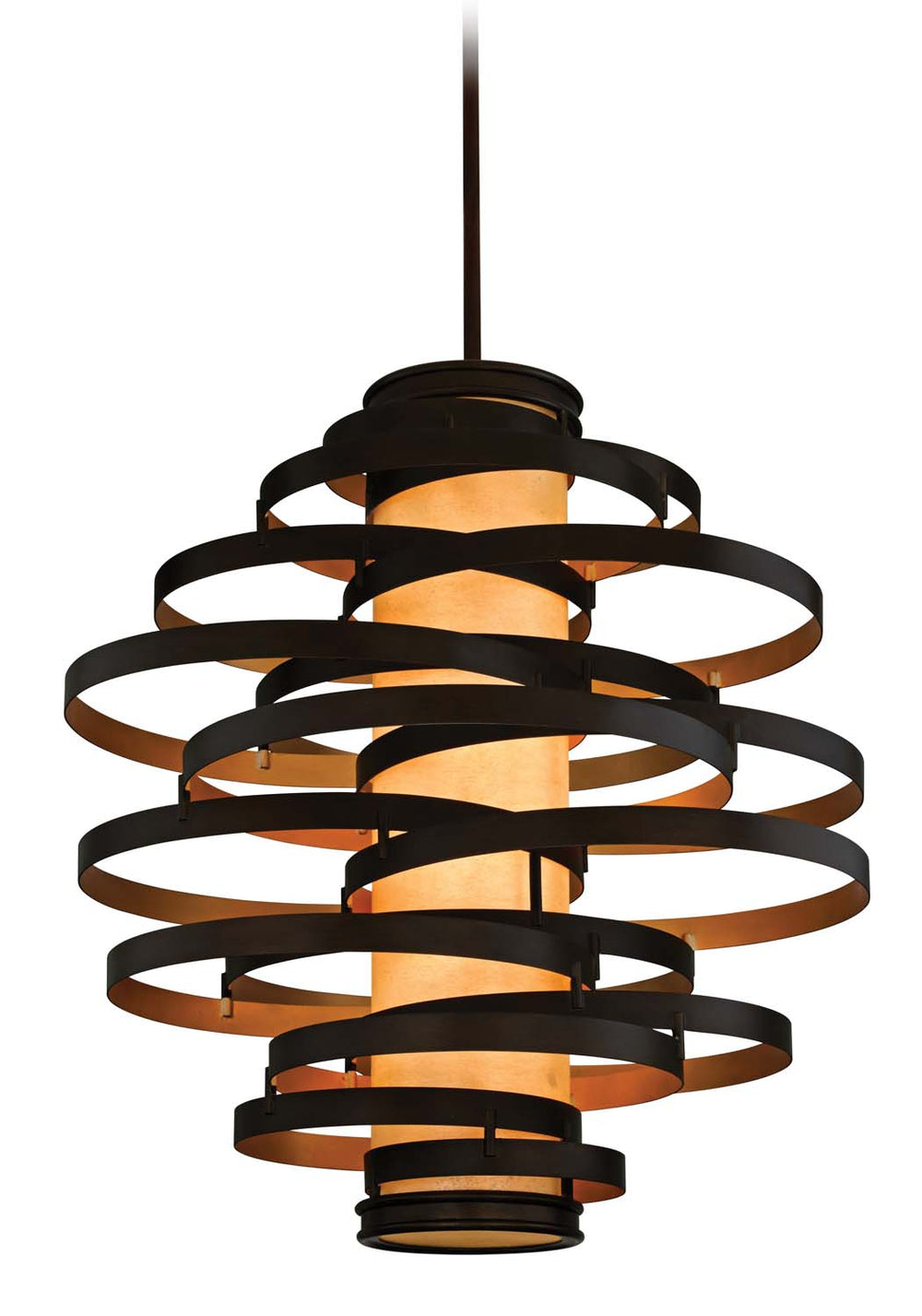 Corbett Lighting Canada - Three Light Chandelier - Vertigo - Bronze And Gold Leaf- Union Lighting Luminaires Decor