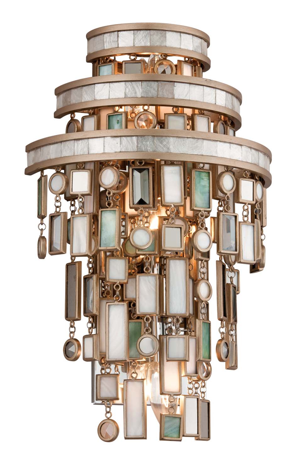 Corbett Lighting - Three Light Wall Sconce - Dolcetti - Champagne Leaf- Union Lighting Luminaires Decor