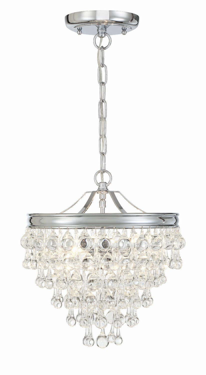 Crystorama - Three Light Mini Chandelier - Calypso - Polished Chrome- Union Lighting Luminaires Decor