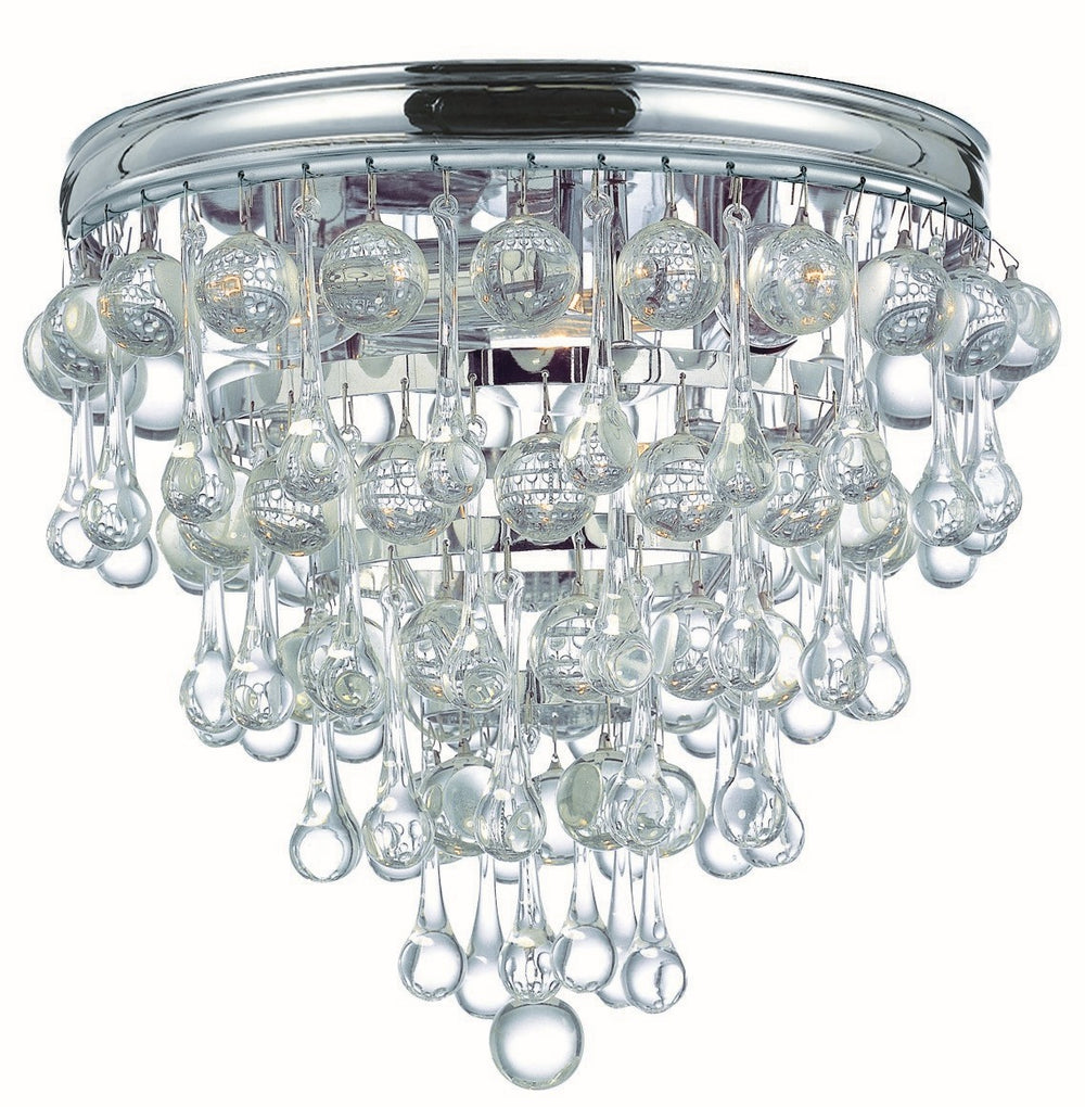 Crystorama - Three Light Flush Mount - Calypso - Polished Chrome- Union Lighting Luminaires Decor