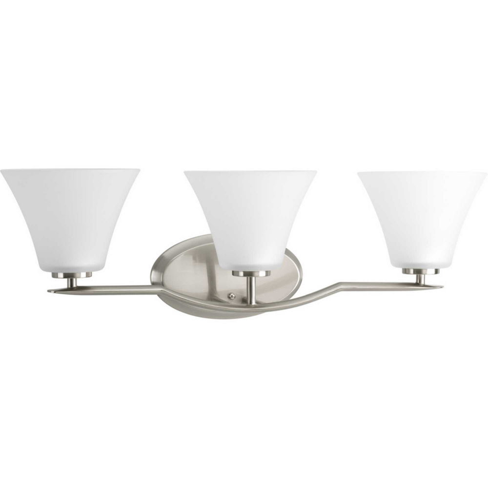 Progress Canada - Three Light Bath Bracket - Bravo - Brushed Nickel- Union Lighting Luminaires Decor