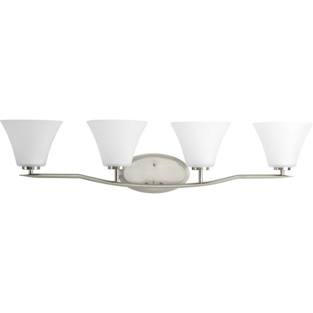 Progress Canada - Four Light Bath Bracket - Bravo - Brushed Nickel- Union Lighting Luminaires Decor