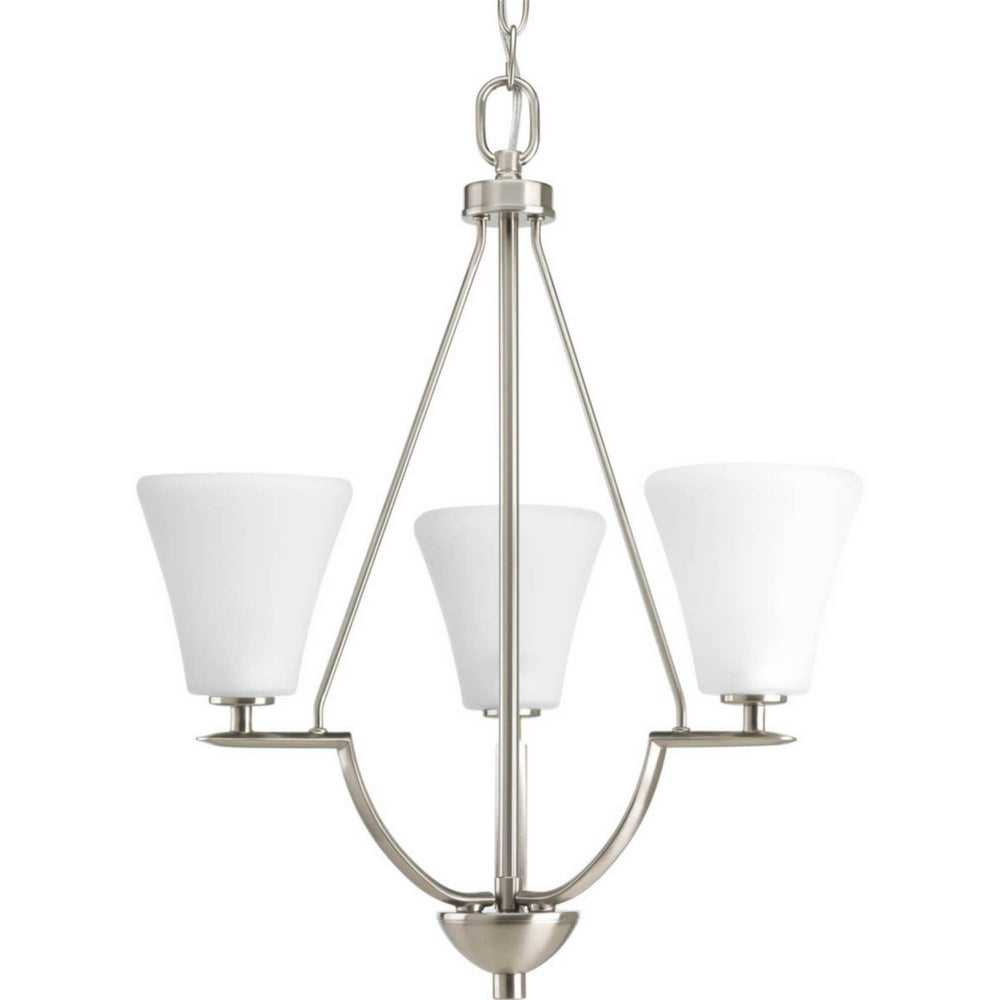 Progress Canada - Three Light Chandelier - Bravo - Brushed Nickel- Union Lighting Luminaires Decor