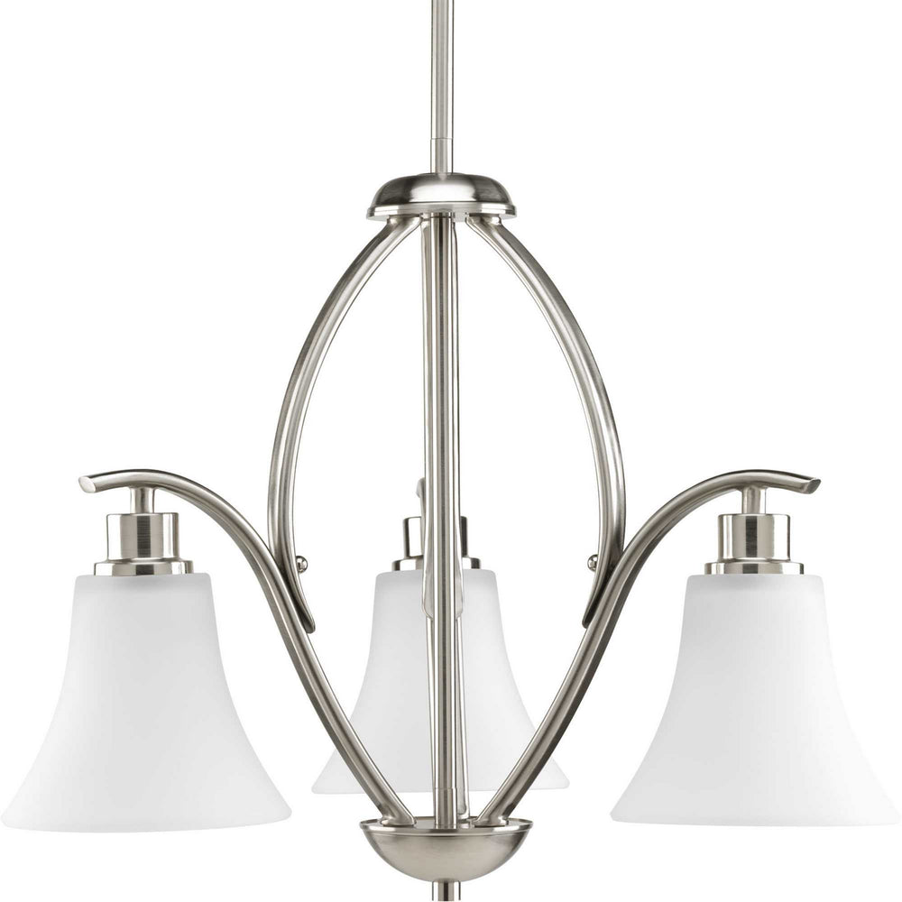 Progress Canada - Three Light Chandelier - Joy - Brushed Nickel- Union Lighting Luminaires Decor