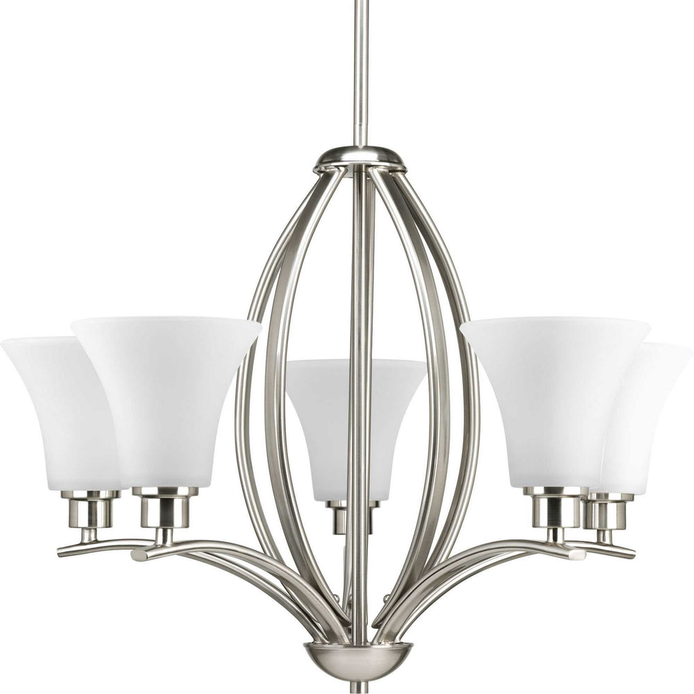 Progress Canada - Five Light Chandelier - Joy - Brushed Nickel- Union Lighting Luminaires Decor