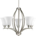 Progress Canada - Five Light Chandelier - Joy - Brushed Nickel- Union Lighting Luminaires Decor